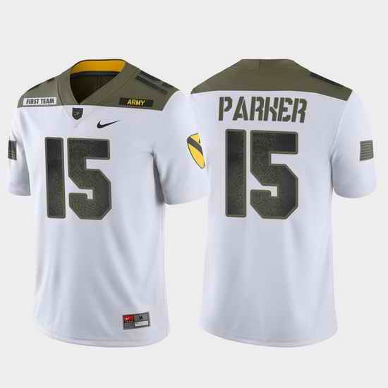 Men Army Black Knights Ryan Parker 15 White 1St Cavalry Division Limited Edition Jersey